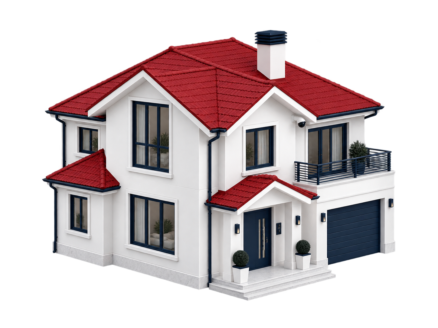 Architectural home security illustration